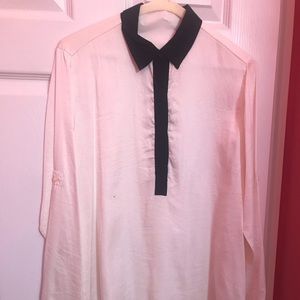 Michael Kors Off-White Satin Dress Shirt